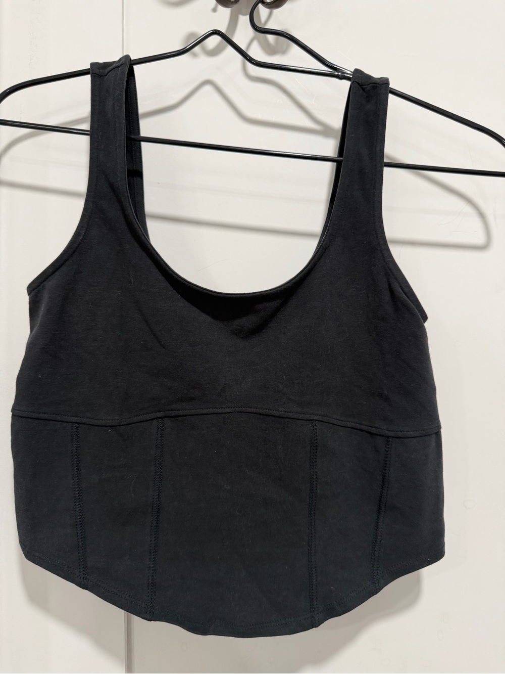 bp Black Scoop Neck Cropped Sports Tank